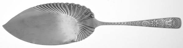 Assyrian Head (Silverplate, 1886) Large Solid Fish Serving Knife