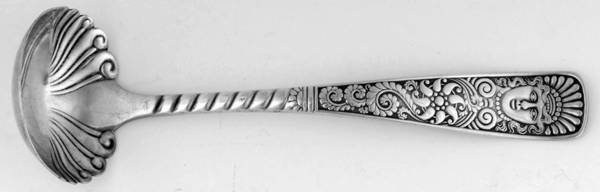Assyrian Head (Silverplate, 1886) Solid Piece Cream Ladle