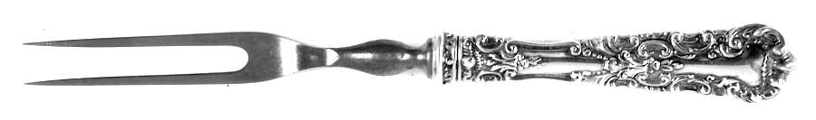 Avalon (Sterling, 1900) Small Steak Carving Fork with Stainless Prongs