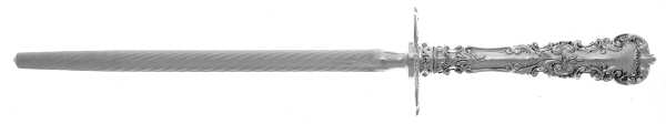 Avalon (Sterling, 1900) Large Knife Sharpener-Steel Rod w/Sterling Guard