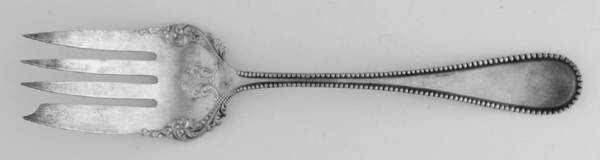Beaded (Silverplate, 1910) Small Solid Cold Meat Serving Fork