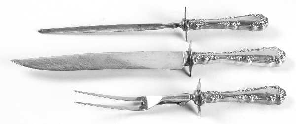 Berkshire (Silverplate, 1897) Large 3-Piece Roast Carving Set w/ Stainless Blade