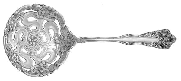 Berwick (Silverplate, 1904) Solid Bon Bon Spoon with Pierced Bowl