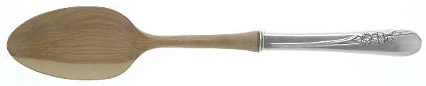 Blossom Time (Sterling, 1950) Salad Serving Spoon with Wooden Bowl by International Silver