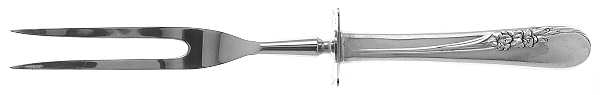 Blossom Time (Sterling, 1950) Small Carving Fork W/Sterling Guard