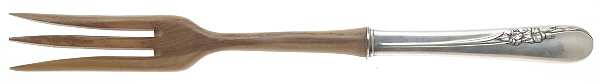 Blossom Time (Sterling, 1950) Salad Serving Fork with Wooden Prongs