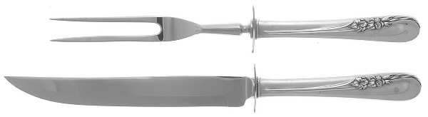 Blossom Time (Sterling, 1950) 2 Piece Small Carving Set W/ Sterling Guard