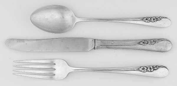 Blossom Time (Sterling, 1950) 3 Piece Youth Set (Knife, Fork & Spoon)