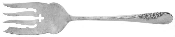 Blossom Time (Sterling, 1950) Large Solid Cold Meat Serving Fork by International Silver