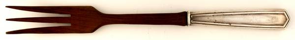 Brandon (Sterling, 1913) Salad Serving Fork with Wooden Prongs