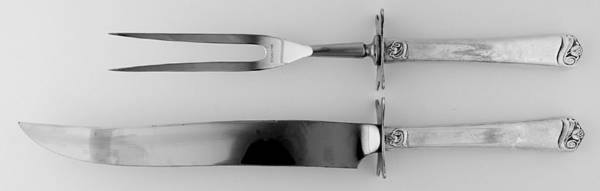 Bright Future (Silverplate, 1954) Large 2-Piece Roast Carving Set w/Stainless Blade