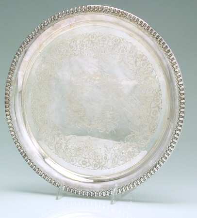 Brandon Hall (Silverplate, Hollowware) Round Silverplate Tray