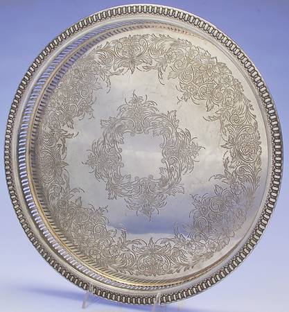 Brandon Hall (Silverplate, Hollowware) 15" Gallery Tray