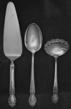 Brocade (Sterling, 1950) 3 Piece Completer Set by International Silver
