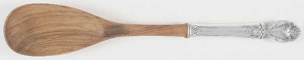 Brocade (Sterling, 1950) Salad Serving Spoon with Wooden Bowl