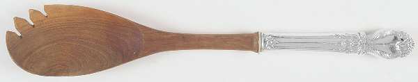 Brocade (Sterling, 1950) Salad Serving Fork with Wooden Prongs