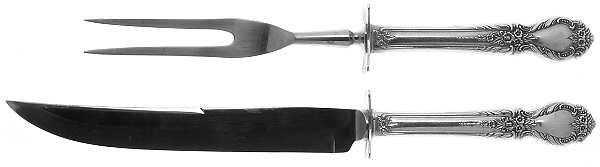 Brocade (Sterling, 1950) Small Steak 2-Piece Carving Set w/Stainless Blade