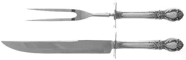Brocade (Sterling, 1950) Large 2-Piece Roast Carving Set w/ Stainless Blade