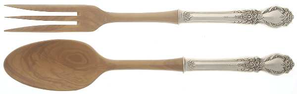 Brocade (Sterling, 1950) Wooden Bowl 2 Piece Salad Set