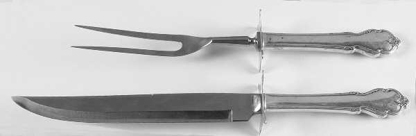 Breton Rose (Sterling, 1954) Large 2-Piece Roast Carving Set w/Stainless Blade