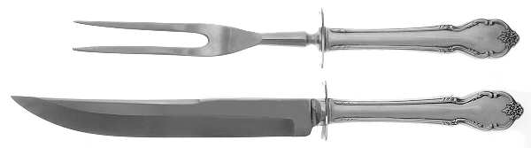 Breton Rose (Sterling, 1954) 2 Piece Small Carving Set W/ Sterling Guard
