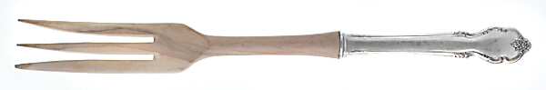 Breton Rose (Sterling, 1954) Salad Serving Fork with Wooden Prongs