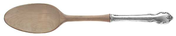 Breton Rose (Sterling, 1954) Salad Serving Spoon with Wooden Bowl