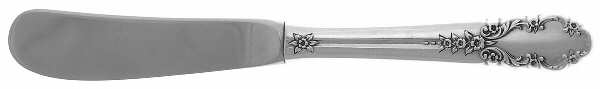 Bridal Veil (Sterling, 1950, No Monograms) Butter Spreader Hollow Hdl-Paddle/Stainless Blade