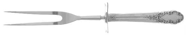 Bridal Veil (Sterling, 1950, No Monograms) Large Stainless-Prong Roast Carving Fork