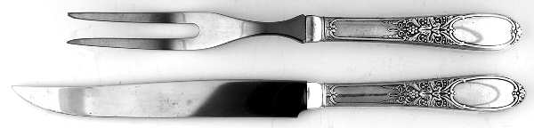 Burgundy-Champagne (Silverplate, 1934) Small Stainless Blade 2-Piece Steak Carving Set