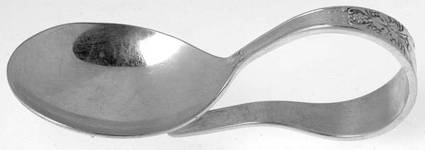 Burgundy-Champagne (Silverplate, 1934) Curved Handle Baby Spoon