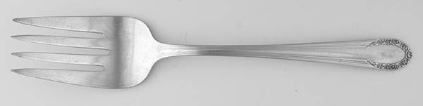 California Blossom (Silverplate, 1941) Medium Solid Cold Meat Serving Fork