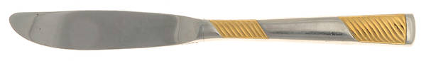 Calypso (Stainless, Gold Accent) Modern Hollow Butter Spreader (Stainless)