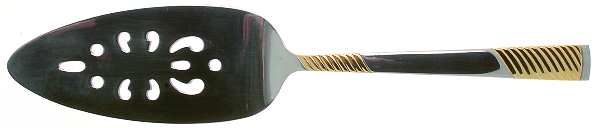 Calypso (Stainless, Gold Accent) Pierced All Stainless Pie Server