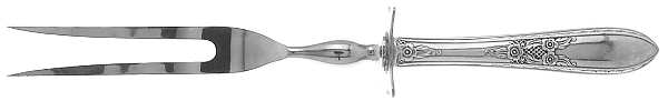 Cameo (Sterling, 1936) Small Steak Carving Fork with Stainless Prongs