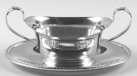 Camille (Silverplate, Hollowware) Plated Gravy Boat with Attached Underplate
