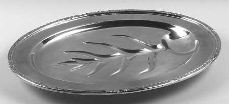 Camille (Silverplate, Hollowware) Medium Platter Footed Meat Platter with Well