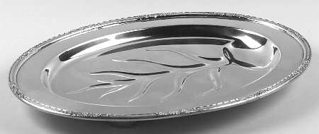 Camille (Silverplate, Hollowware) Small Plated Footed Meat Platter with Well