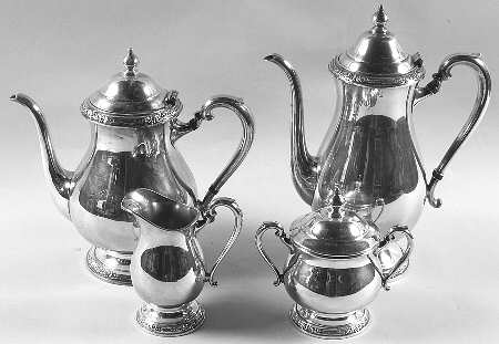 Camille (Silverplate, Hollowware) (4 Piece) Silverplate Tea Set