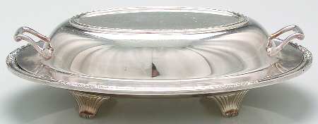 Camille (Silverplate, Hollowware) 12" 4 Toed Oval Covered Breakfast Dish