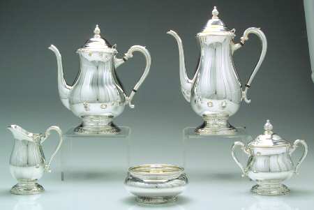 Camille (Silverplate, Hollowware) 5-Piece Plated Tea Set (with Waste)