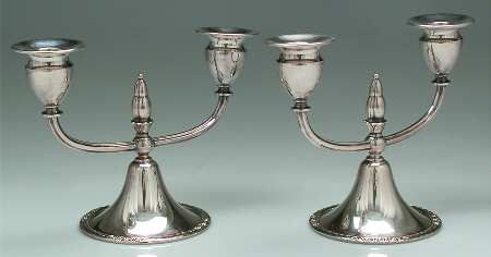 Camille (Silverplate, Hollowware) Pair of 2 Light Candelabra