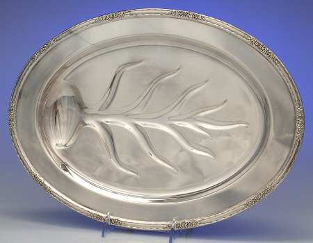 Camille (Silverplate, Hollowware) Small Plated Meat Platter with Well