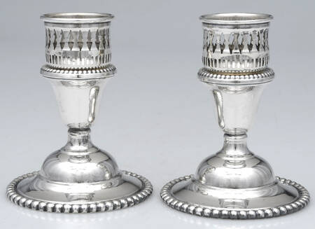 Candlewick (Sterling, Hollowware) Set of 2 Weighted Hurricane Lamp Base