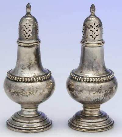 Candlewick (Sterling, Hollowware) Weighted Salt and Pepper Set