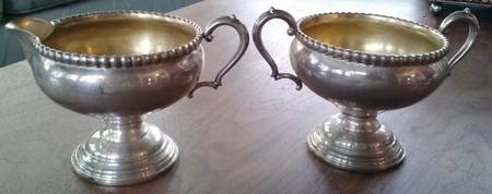 Candlewick (Sterling, Hollowware) Weighted Mini Creamer and Open Sugar