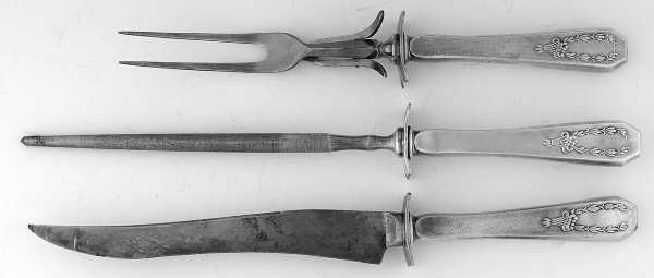 Carolina (Silverplate, 1914) Small Steak 3-Piece Carving Set with Stainless Blade