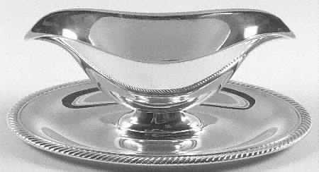 Castleton (Silverplate, Hollowware) Plated Gravy Boat with Attached Underplate by International Silver