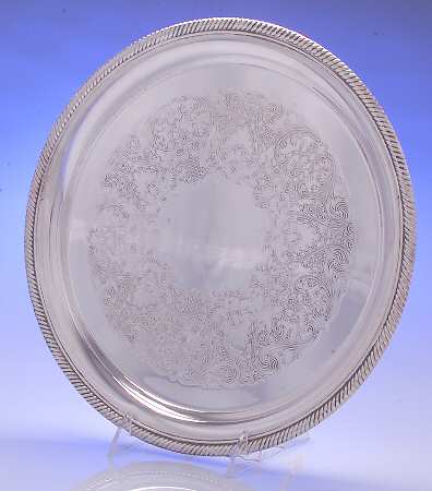 Castleton (Silverplate, Hollowware) Medium Round Silverplate Tray