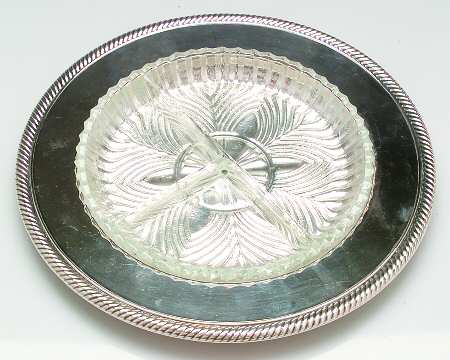 Castleton (Silverplate, Hollowware) Relish with Glass Liner